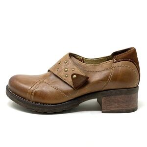 Dromedaris Kim Leather Slip-On Shoes | Saddle Suede Comfort Clogs | Size 40